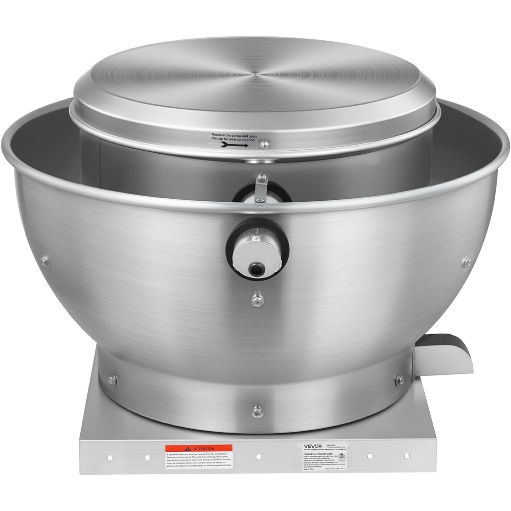 image:imageVEVOR Commercial Kitchen Exhaust Fan 1616 CFM Restaurant Canopy Hood Exhaust Fan 05HP 375W Direct Drive Food Truck Hood Vent High Speed amp Low Noise for Warehouse Agriculture033HP 250W