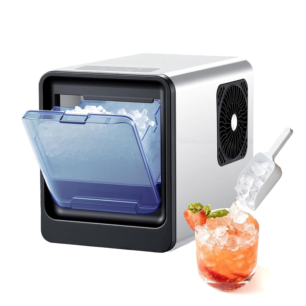 image:imageVEVOR Countertop Ice Maker 44 lbs per Day SelfCleaning Portable Machine with Scoop Nugget Ice Machine with Chewable ICES for Home Kitchen Office Bar amp Party 4 lbs IceStorage SliverBlack