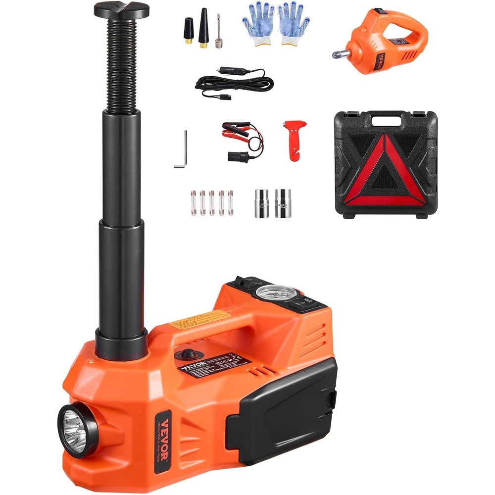 image:imageVEVOR Electric Car Jack Cordless Remote Control 5 Tons 11000 lbs Electric Hydraulic Jack Kit 18V Battery with Electric Impact Wrench Tire Change Replacement with LED Light Portable Car Jack5T with Wrench Appearance Update