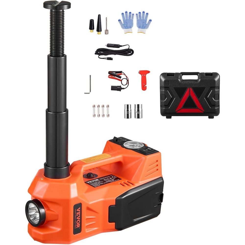 image:imageVEVOR Electric Car Jack Cordless Remote Control 5 Tons 11000 lbs Electric Hydraulic Jack Kit 18V Battery with Electric Impact Wrench Tire Change Replacement with LED Light Portable Car Jack5T Appearance Update