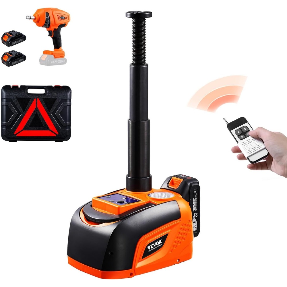 image:imageVEVOR Electric Car Jack Cordless Remote Control 5 Tons 11000 lbs Electric Hydraulic Jack Kit 18V Battery with Electric Impact Wrench Tire Change Replacement with LED Light Portable Car Jack5T Cordless Remote Update Battery2