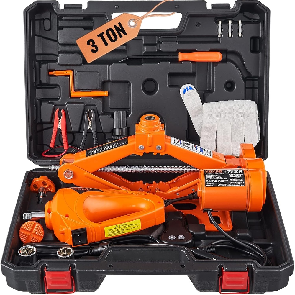 image:imageVEVOR Electric Car Jack Cordless Remote Control 5 Tons 11000 lbs Electric Hydraulic Jack Kit 18V Battery with Electric Impact Wrench Tire Change Replacement with LED Light Portable Car Jack3T with Wrench
