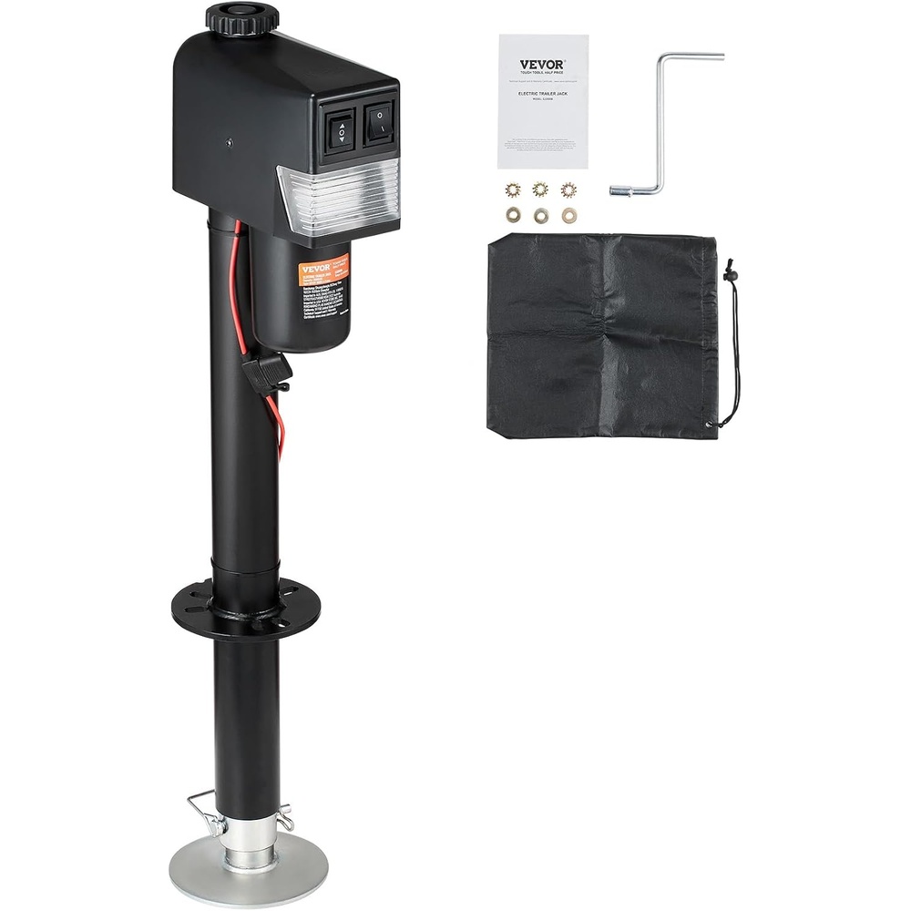 image:imageVEVOR Electric Tongue Jack 3500lbs Capacity 9843385 Electric Trailer Jack with Waterproof Cover for RV Horse Utility Trailers3500 lbs