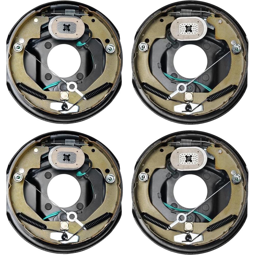 image:imageVEVOR Electric Trailer Brake Assembly 10 x 214 1 Pair SelfAdjusting Electric Brakes Kit for 3500 lbs Axle 4Hole Mounting Backing Plates for Brake System Part Replacement 1 Right 1 Left2 Pair Brakes