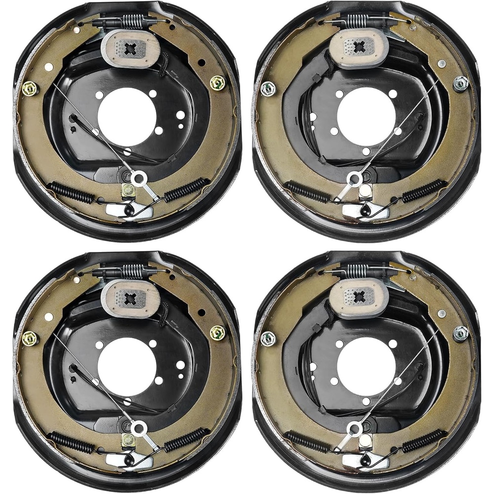 image:imageVEVOR Electric Trailer Brake Assembly 12 x 2 2 Pairs SelfAdjusting Electric Brakes Kit for 7000 lbs Axle 5Hole Mounting Backing Plates for Braking System Part Replacement 2 Right 2 Left Electric Brakes Kit for 7000 lbs Axle 5Hole Mounting Backing Plates for Braking System Part Replacement 2 Right 2 Left2 Pairs Brakes