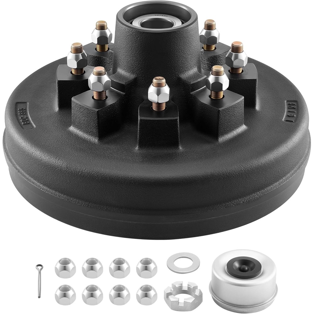 image:imageVEVOR Electric Trailer Brake Assembly 12 x 2 2 Pairs SelfAdjusting Electric Brakes Kit for 7000 lbs Axle 5Hole Mounting Backing Plates for Braking System Part Replacement 2 Right  2 Left  Electric Brakes Kit for 7000 lbs Axle 5Hole Mounting Backing Plates for Braking System Part Replacement 2 Right  2 Left1 Brake Drums