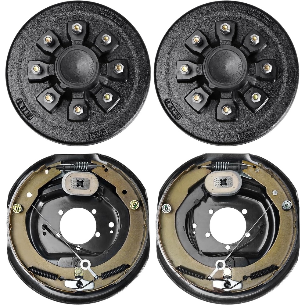 image:imageVEVOR Electric Trailer Brake Assembly 12 x 2 2 Pairs SelfAdjusting Electric Brakes Kit for 7000 lbs Axle 5Hole Mounting Backing Plates for Braking System Part Replacement 2 Right 2 Left Electric Brakes Kit for 7000 lbs Axle 5Hole Mounting Backing Plates for Braking System Part Replacement 2 Right 2 Left2 Brakes 2 Brake Drums
