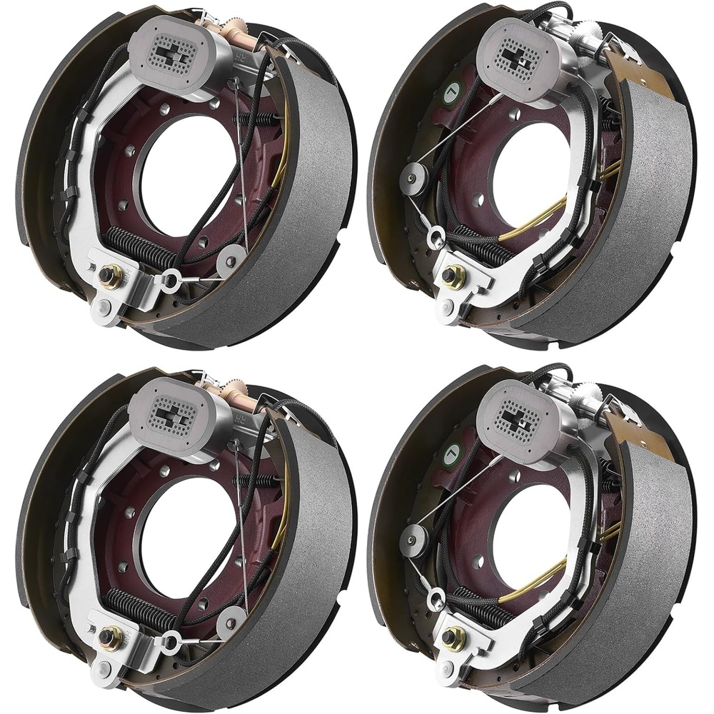 image:imageVEVOR Electric Trailer Brake Kit 1225 x 3375 Inch 1 Pair SelfAdjusting Electric Brakes Kit for 8000 lbs Trailer Axle Backing Plates for Braking System Part Replacement Fit for Trailers RVs1225 x 3375 Inch 10000lbs 4 Brakes