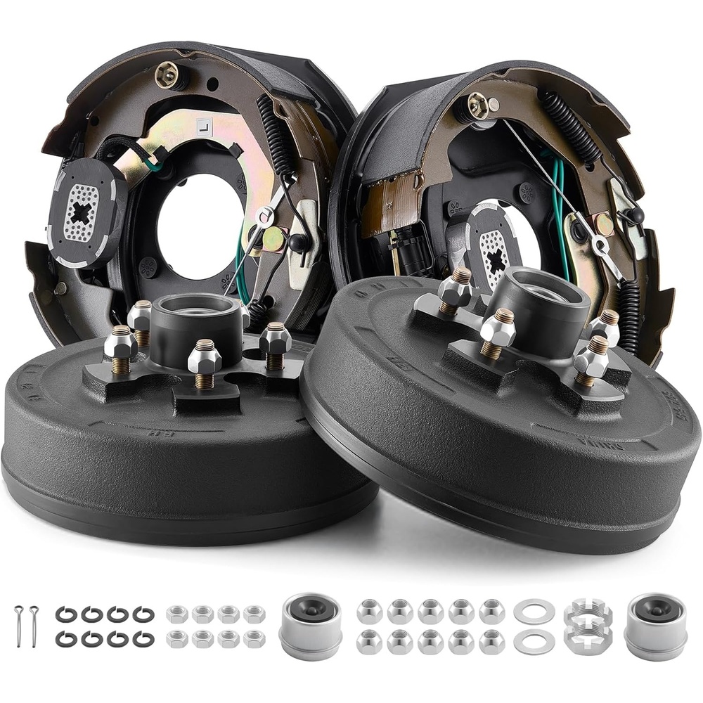 image:imageVEVOR Electric Trailer Brake Kit 1225 x 3375 Inch 1 Pair SelfAdjusting Electric Brakes Kit for 8000 lbs Trailer Axle Backing Plates for Braking System Part Replacement Fit for Trailers RVs10 x 214 Inch 3500lbs 1 pairs