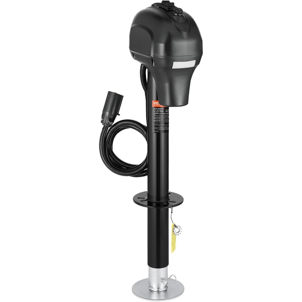 image:imageVEVOR Electric Trailer Jack 3500 lbs Heavy Duty RV Electric Power Tongue Jack with 7pin Connector Manual Crank Handle amp Weatherproof Jack Cover 95275 Lift for Trailers Campers amp RVs Black
