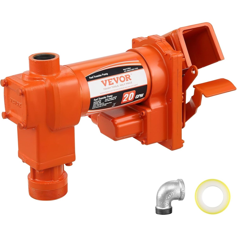 image:imageVEVOR Fuel Transfer Pump 12V DC 20 GPM 14 HP Gasoline Extractor Pump with Automatic Nozzle Discharge Hose amp Suction Pipe for Gasoline Diesel Kerosene Ethanol amp Methanol Blends and Biodiesel12V 20GPM without Accessories
