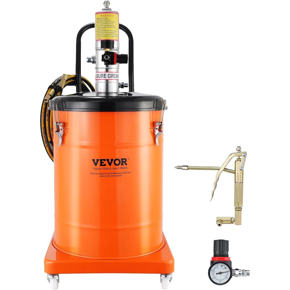 image:imageVEVOR Grease Pump Air Grease Pump with 13 ft High Pressure Hose and Grease Gun Pneumatic Grease Pump Portable Lubrication Grease Pump with 360 Swivel Grease Gun Head105 Gallon