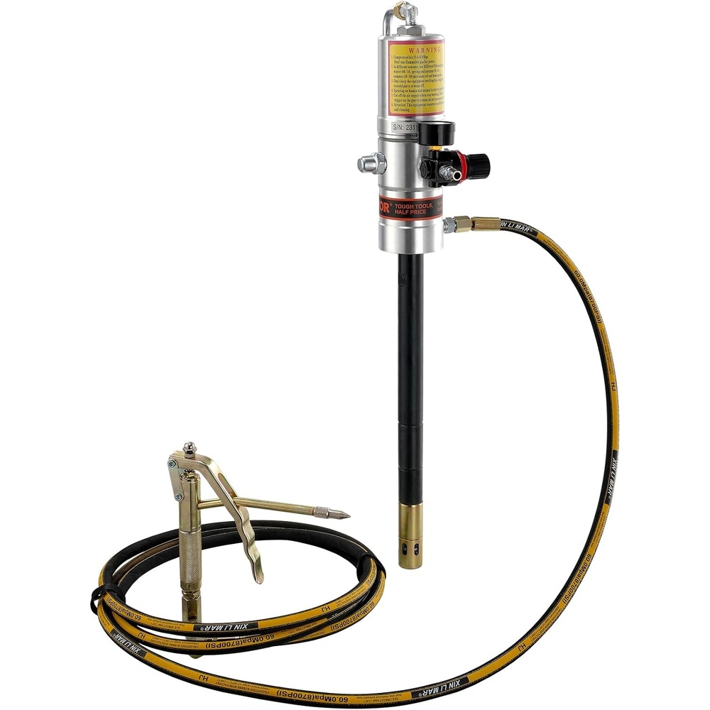 image:imageVEVOR Grease Pump Air Grease Pump with 13 ft High Pressure Hose and Grease Gun Pneumatic Grease Pump Portable Lubrication Grease Pump with 360 Swivel Grease Gun HeadOnly Pump
