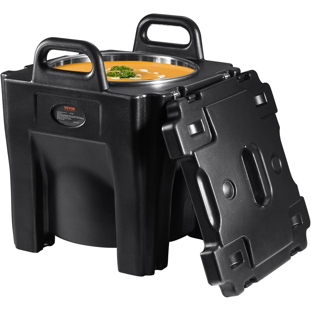 image:imageVEVOR Insulated Food Pan Carrier 127 Qt Hot Box for Catering LLDPE Food Box Carrier wDouble Buckles Front Loading Food Warmer wHandles End Loader wWheels for Restaurant Canteen etc BlackBlack