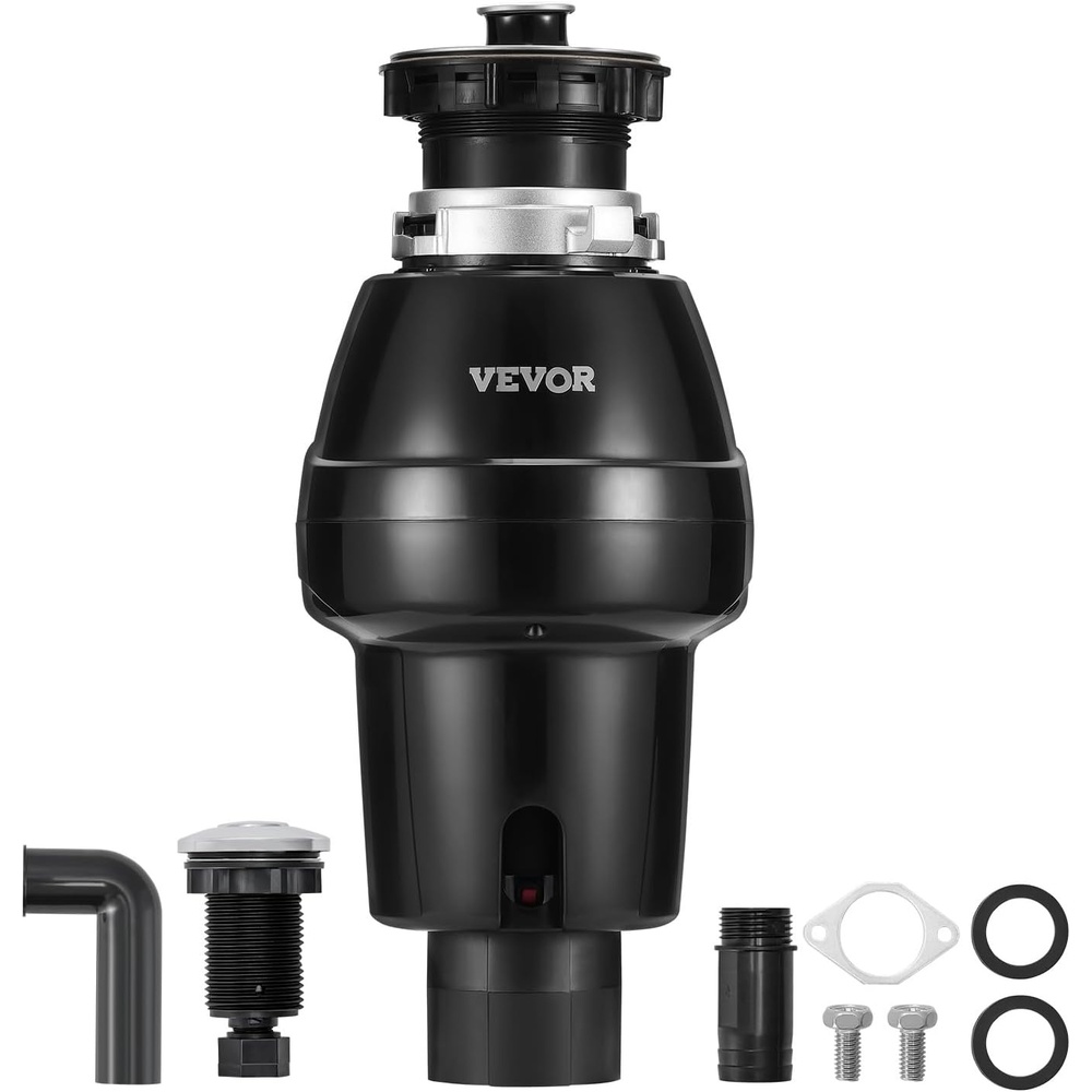 image:imageVEVOR JW301 Garbage 12HP 3450RPM DC Motor Continuous Feed Sink Disposer EZ Connect Food Waste Grinding System with Power Cord and Splash Guard for Kitchen Black34HP 3250RPM