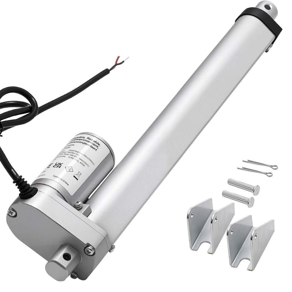 image:imageVEVOR Linear Actuator 12V 12 Inch High Speed 055s Linear Actuator 220lbs1000N Linear Motion Actuator with Mounting Bracket and IP54 Protection10 Inch