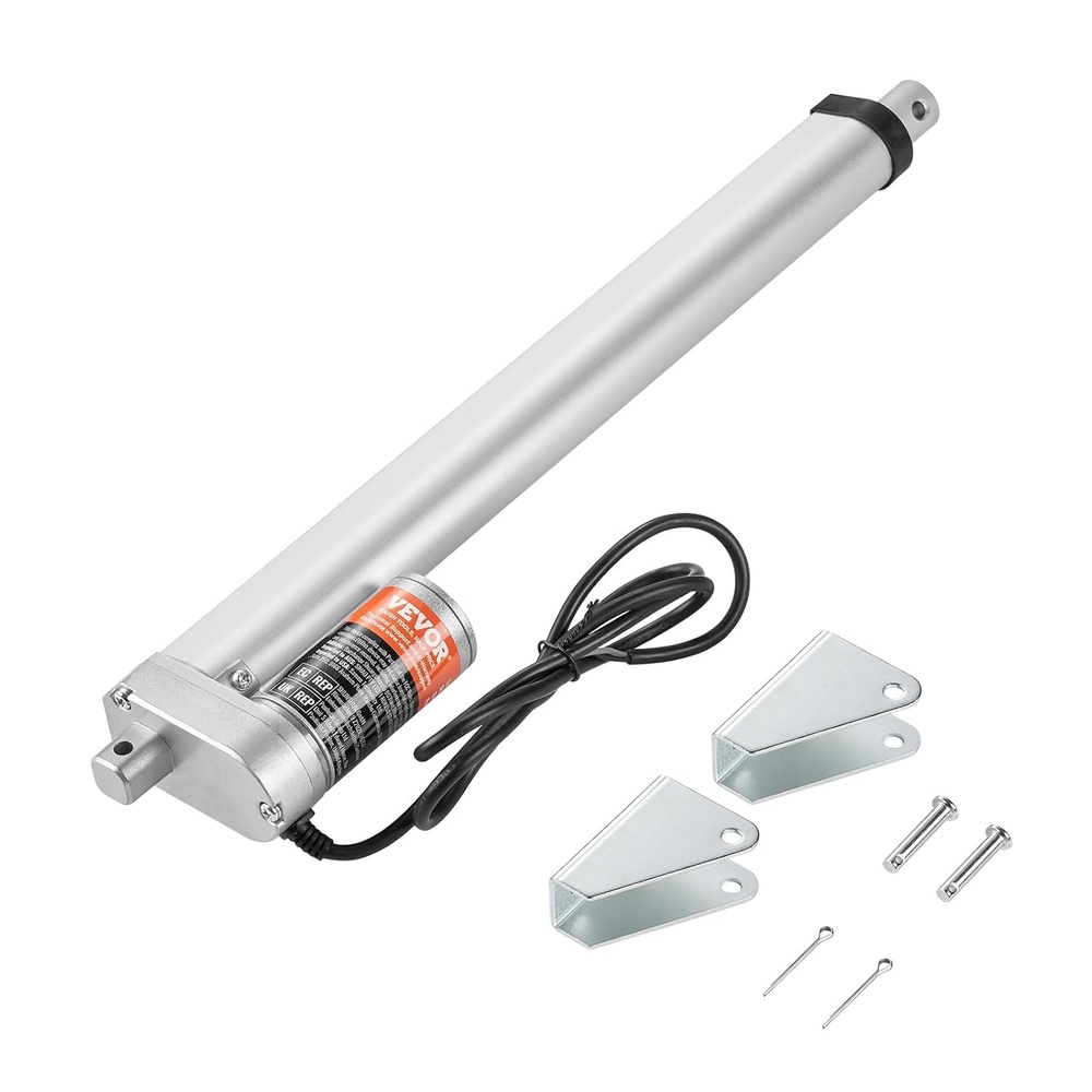 image:imageVEVOR Linear Actuator 12V 12 Inch High Speed 055s Linear Actuator 220lbs1000N Linear Motion Actuator with Mounting Bracket and IP54 Protection12 Inch