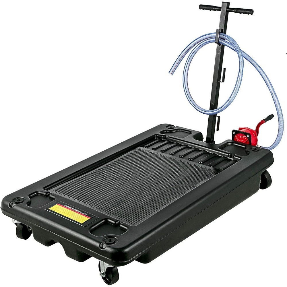 image:imageVEVOR Low Profile Oil Drain Pan 25 Gal Oil Drain Pan with 110V HighFlow Electric Pump Large Capacity Oil Change Pan with 72ft Hose amp Folding Handle Rolling Oil Drain Cart for Trucks Buses RVsFloral