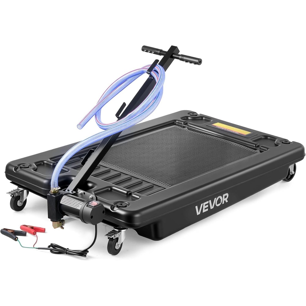 image:imageVEVOR Low Profile Oil Drain Pan 25 Gal Oil Drain Pan with 110V HighFlow Electric Pump Large Capacity Oil Change Pan with 72ft Hose amp Folding Handle Rolling Oil Drain Cart for Trucks Buses RVsArgyle
