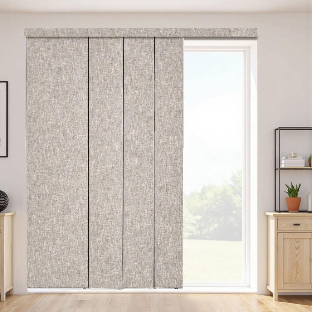 image:imageVEVOR Panel Track Blinds Extendable Track from 458 in to 86 in W Trimmable Panel Curtains Up to 96 in H Vertical Blackout Panel Blinds for Sliding Doors Patio Doors Room Divider Windows BrownBrown