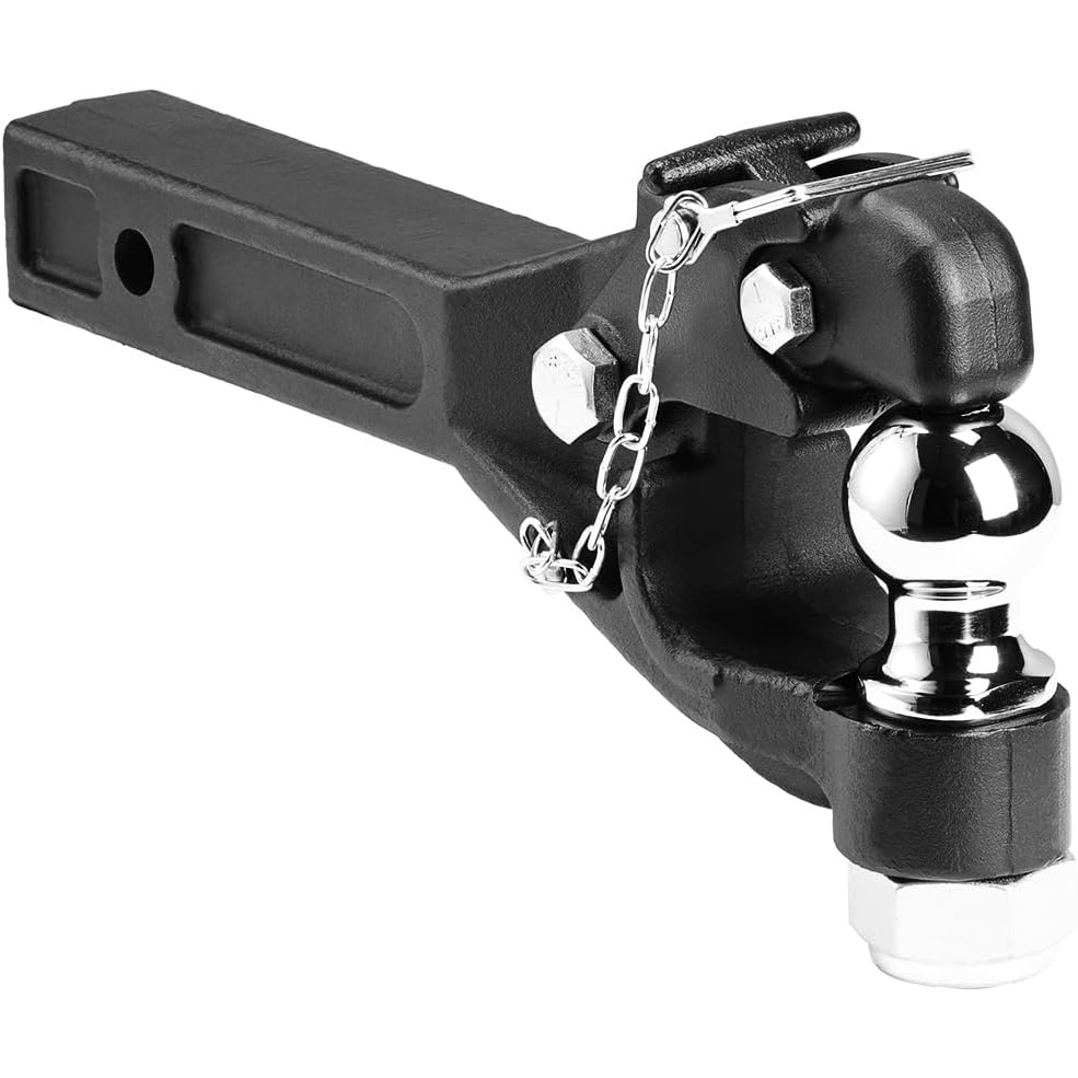 image:imageVEVOR Pintle Hook 20000 lbs Pintle Hook Hitch for 225inch Hitch Hook Military Receiver Combination 2516inch Hitch Ball Fits 25 to 3inch Lunette Ring 156inch Length Black Powder Coat2 in Ball  16000 lbs