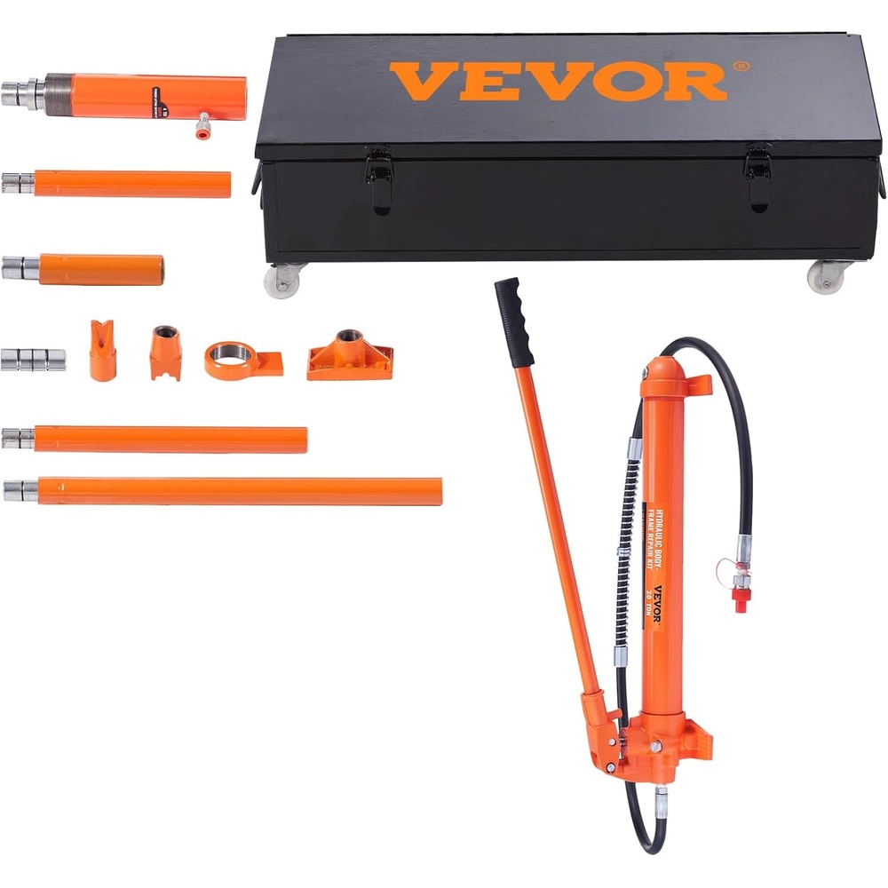 image:imageVEVOR Porta Power Kit 12 Ton Load Portable Hydraulic Jack with 46 ft Extended Oil Hose Long Handle Design Auto Body Frame Repair Kit with Portable Storage Case for Car Repair Truck Farm20 Ton