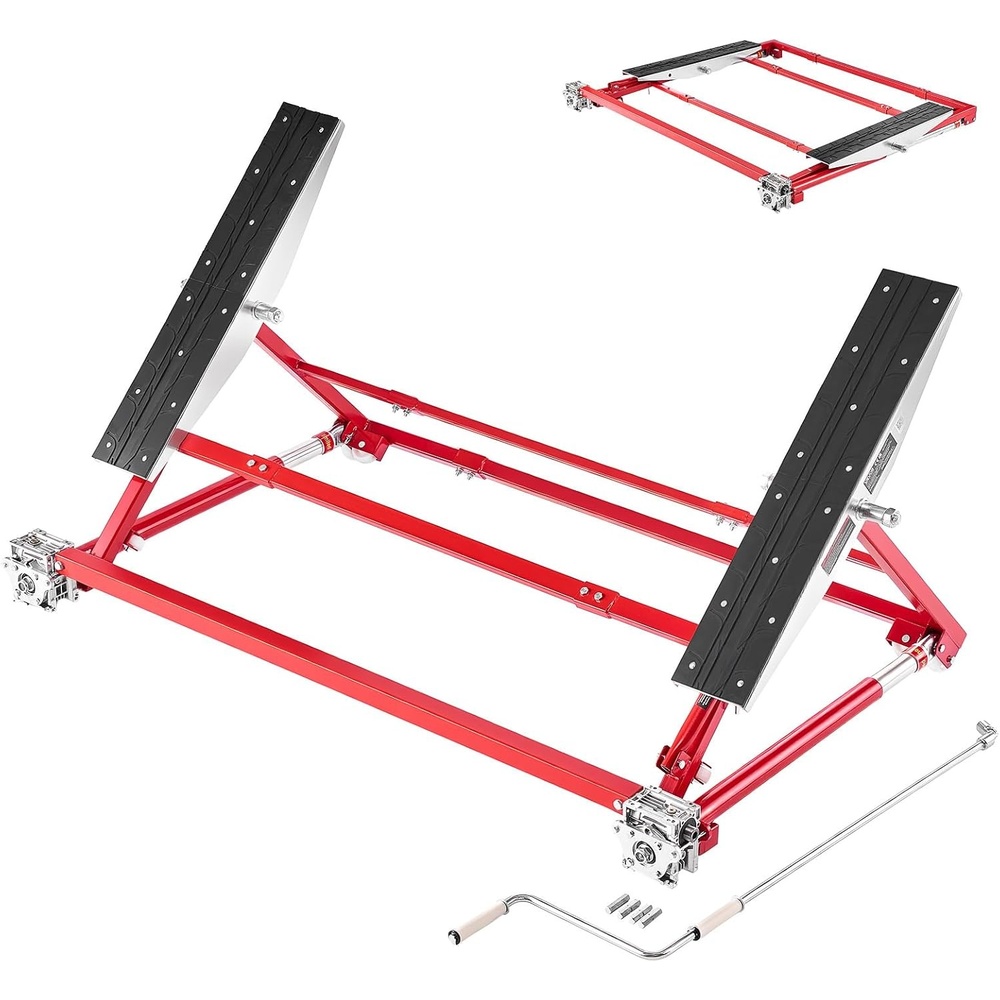 image:imageVEVOR Portable Car Lift 4400 lbs Capacity Heavy Duty Steel Quick Lift with 23 Max Height Adjustable Width and Wheels Manual Lifting for Cars Compact SUVs Mini Trucks Home Garage or Shop Use4400LBSUpgrade Manual Lifting