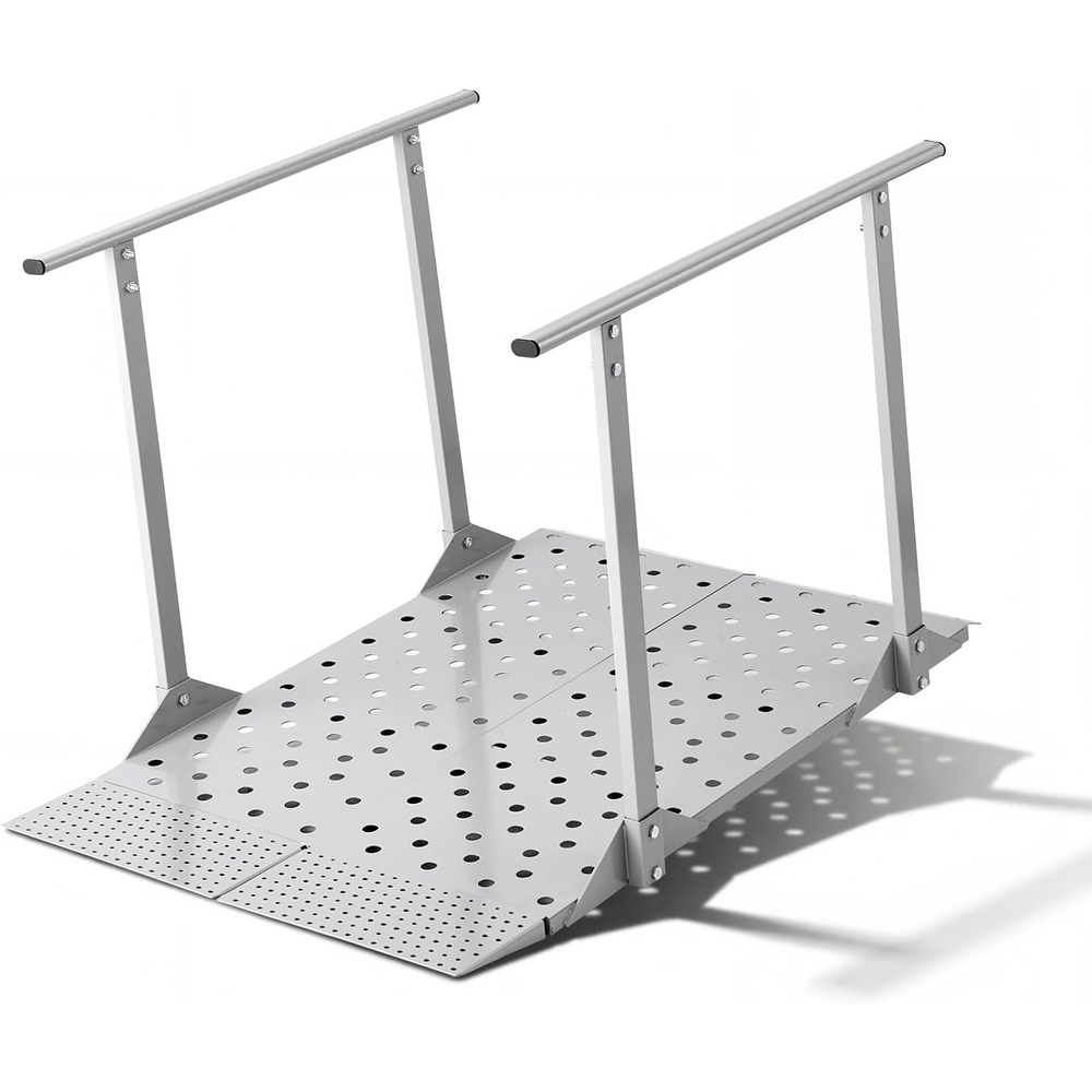 image:imageVEVOR Portable Wheelchair Ramp 5FT NonSlip Aluminum Folding Handicap Ramp Door Threshold Ramps for Wheelchair for HomeWheel Chair Ramp Steps Cars Scooter Cart Curbs Stairs449W x 335L