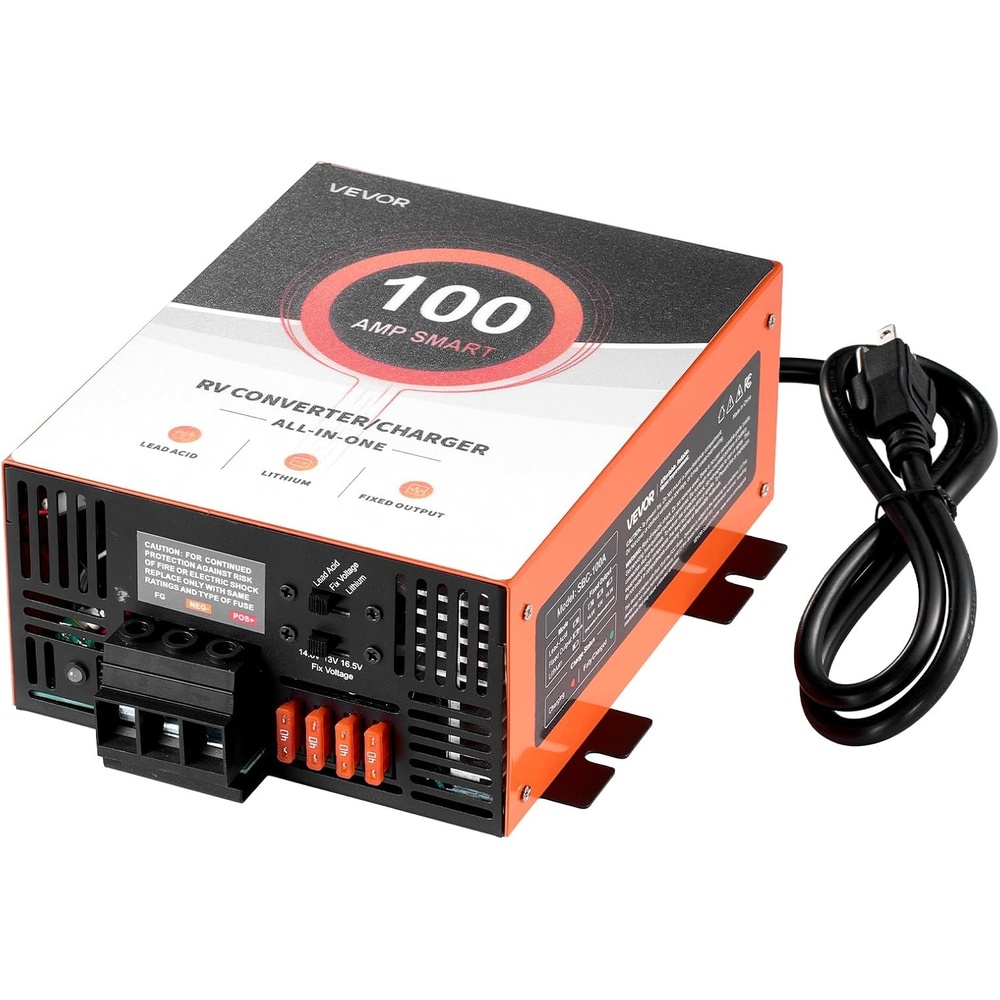 image:imageVEVOR RV Power Converter 65 Amp 110V AC to 12V DC RV Converter Battery Charger Multi Stage Smart Charging 13V to 165V Operating Range Compatible with Lithium amp Lead Acid Battery for Camper100A
