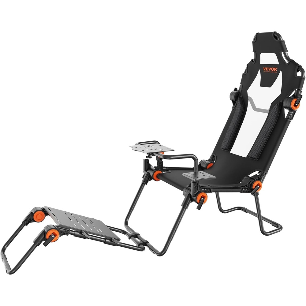 image:imageVEVOR Racing Wheel Stand Foldable Fit for Mainstream Brands Carbon Steel Driving Simulator Cockpit Adjustable Pedal amp DualMode SeatingFit Most Steering Wheels and Pedals