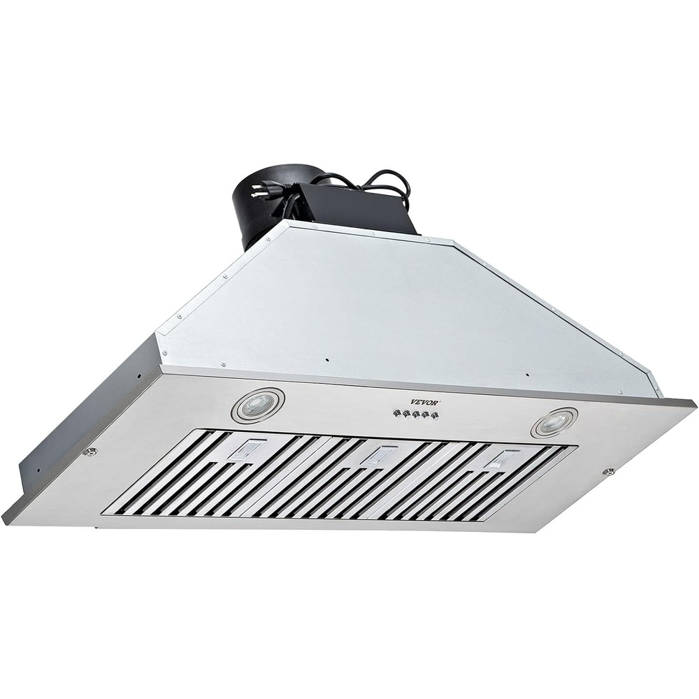 image:imageVEVOR Range Hood Insert 30 Inch Builtin Kitchen Vent Hood 800CFM Stainless Steel Stove Hood with Gesture amp Touch Control LED Light Baffle Filters 4Speed Exhaust Fan DuctedDuctless Convertible3Speed Button Control 36 Inch800 CFM