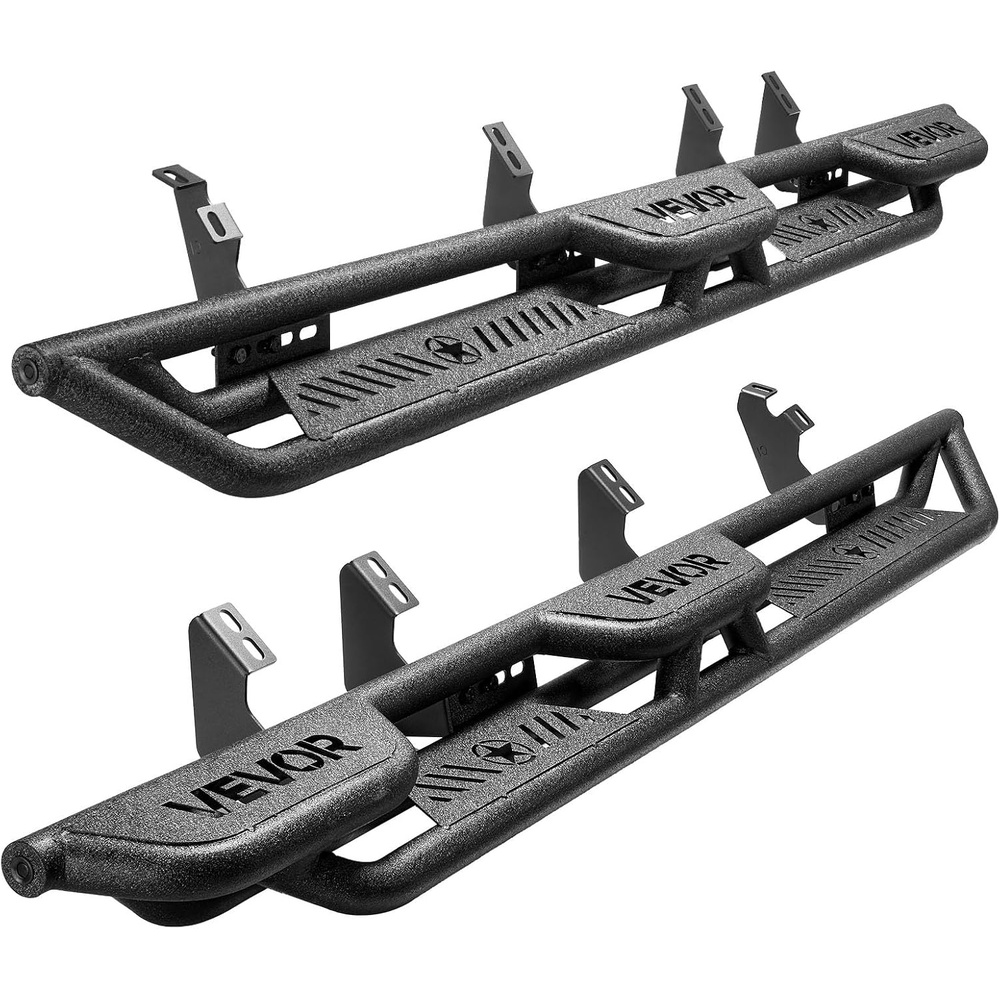 image:imageVEVOR Running Boards 4 Inches Side Steps Compatible with 20152025 Chevy ColoradoGMC Canyon Crew Cab Black Carbon Steel Nerf Bars 550 lbs Load Capacity NonSlip Surface with Rustproof Coating2425 Tacoma Double Cab