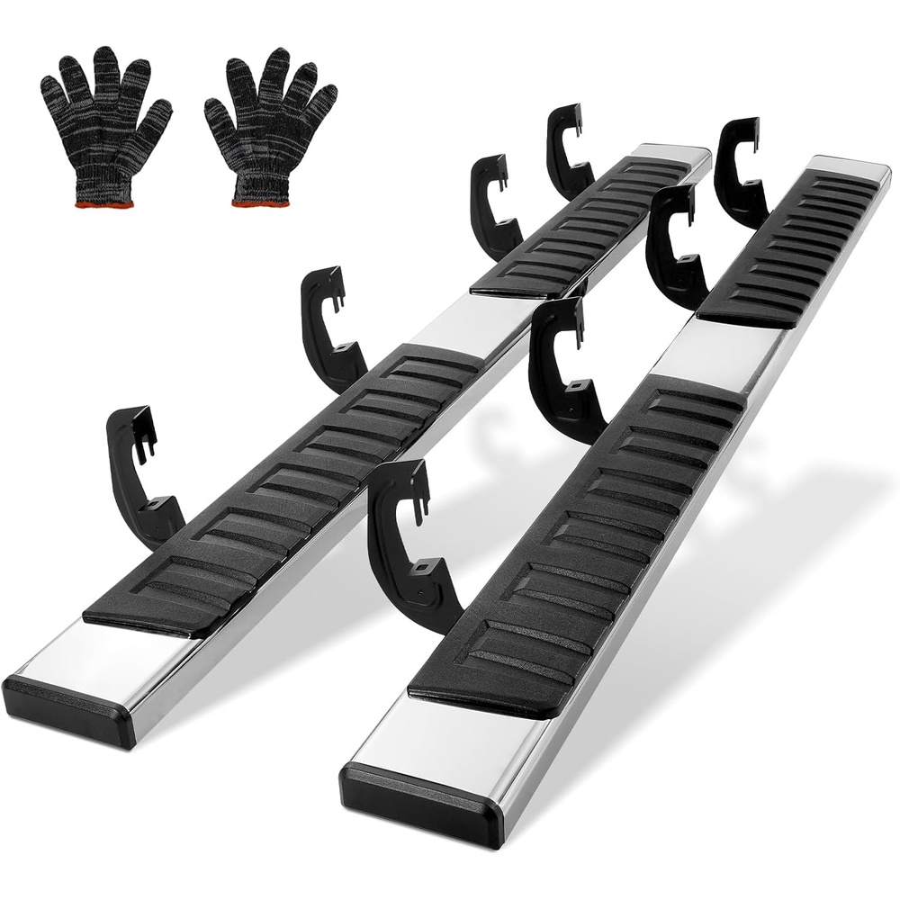image:imageVEVOR Running Boards 6 Step Bars Compatible with 20192023 Chevy SilveradoGMC Sierra 1500 20202024 25003500HD Crew Cab 201 Stainless Steel Side Steps Nerf Bars 500LBS 2 Piece0718 Silverado 1500 Crew Cab
