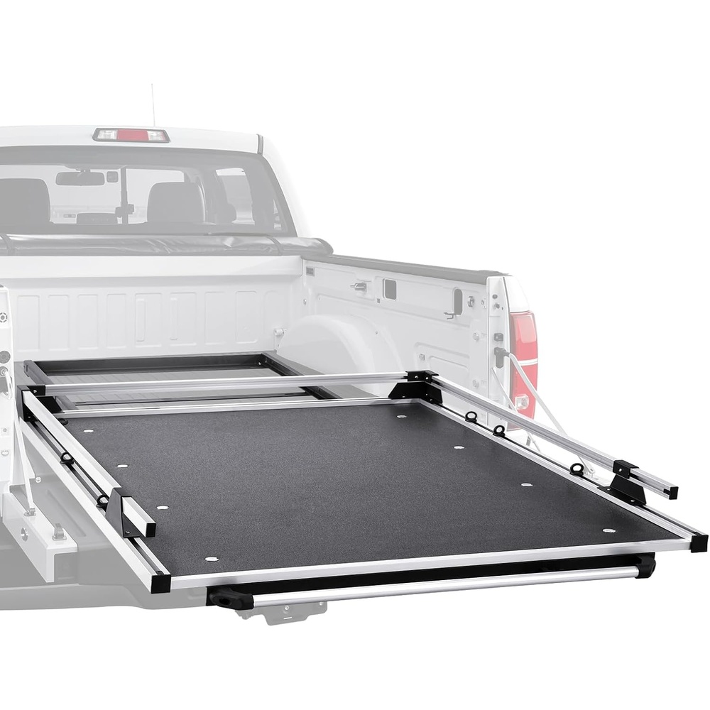 image:imageVEVOR Sliding Truck Bed Organizer 65 x 48Inch Heavy Duty Truck Bed Storage Drawer with 1000 lbs Capacity Features 6 Movable Rings for Securing 2Postion Slide Out Tray for Pickup Trucks Black65 x 48 inches