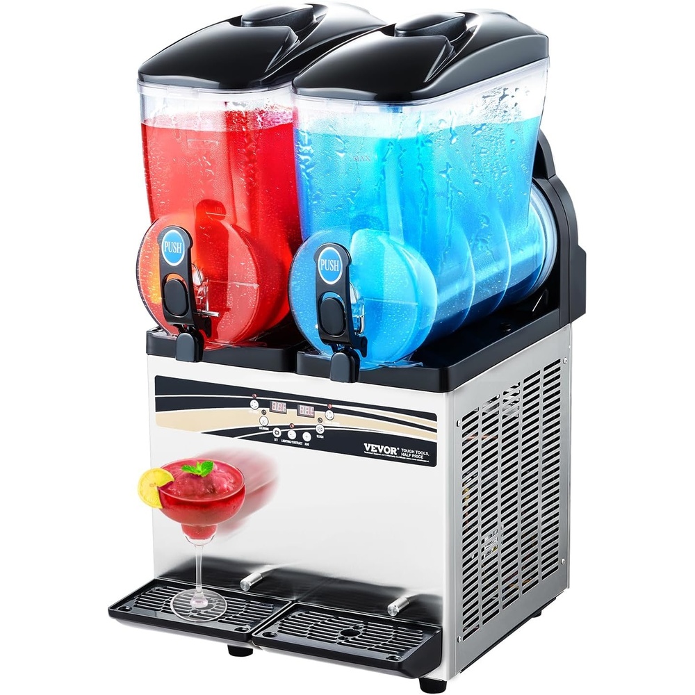 image:imageVEVOR Slushie Machine 4L135oz x 2 Tank Slushy Machine for Home No Ice Needed Frozen Drink Maker Margarita Maker with SelfCleaning for Frozen Margaritas Frapps Milkshake amp More15Lx2