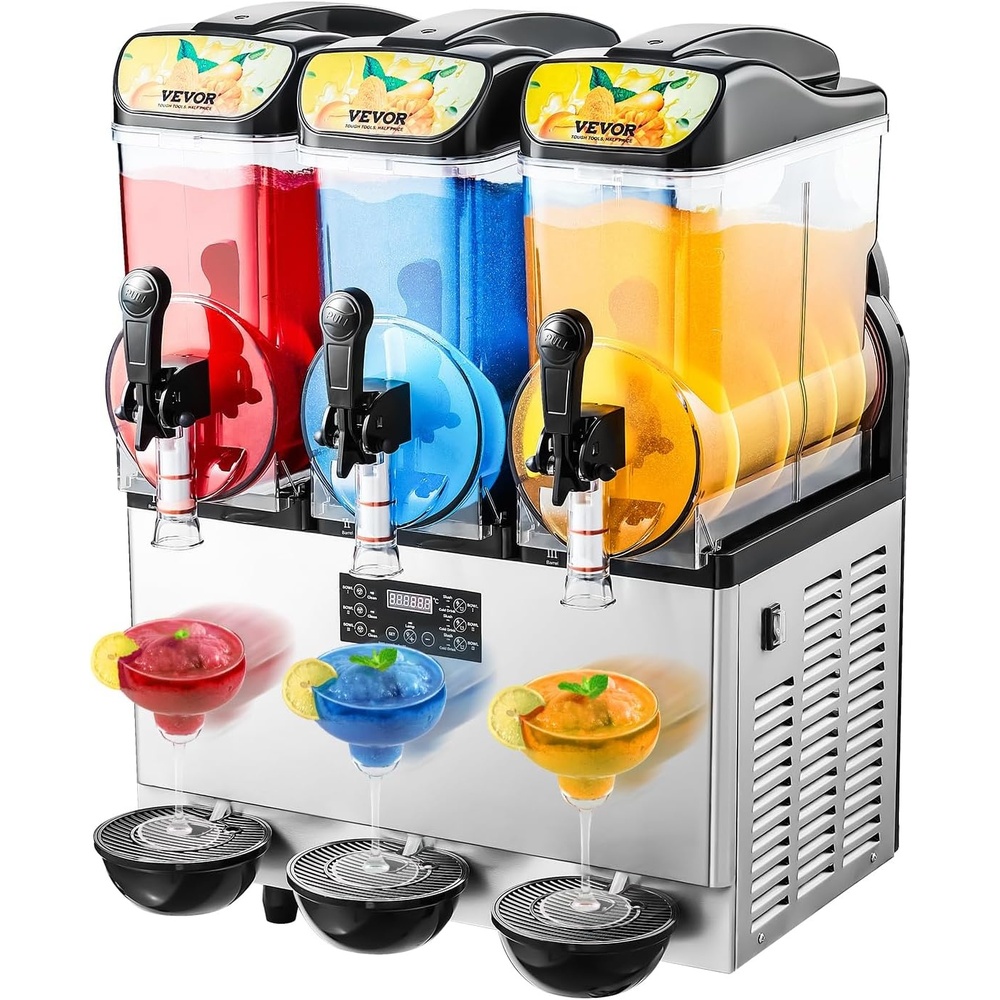 image:imageVEVOR Slushie Machine 4L135oz x 2 Tank Slushy Machine for Home No Ice Needed Frozen Drink Maker Margarita Maker with SelfCleaning for Frozen Margaritas Frapps Milkshake amp More15Lx3