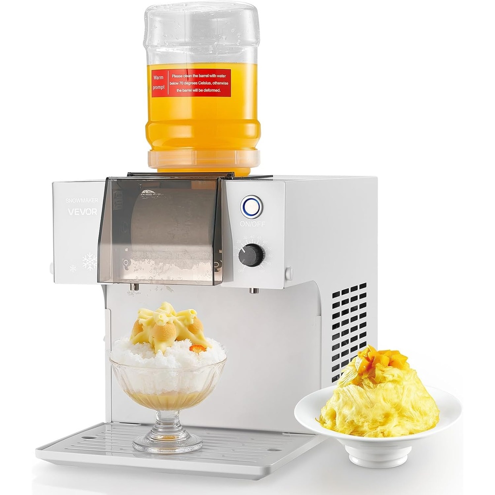 image:imageVEVOR Snowflake Ice Machine 132LBS24H Snowflake Ice Maker IceShaver Machine with Stainless Steel Blade Electric Snow Cone Maker with 048Gal Tank 90S Fast PreCooling for Home amp Small Gathering132LBS24H