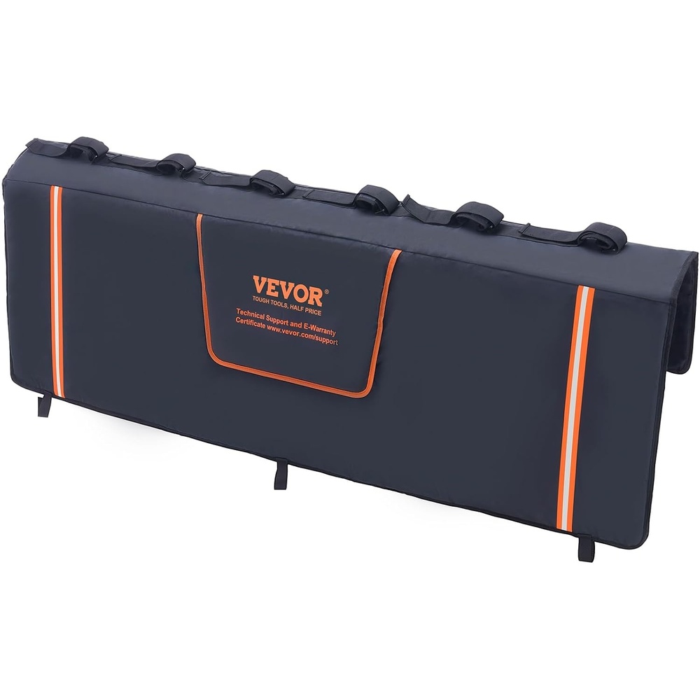 image:imageVEVOR Tailgate Bike Pad 62 Truck Tailgate Pad Carry 6 Mountain Bikes Tailgate Protection Pad with Reflective Strips and Tool Pockets Tailgate Pad with Rear Camera Opening for Pickup Trucks
