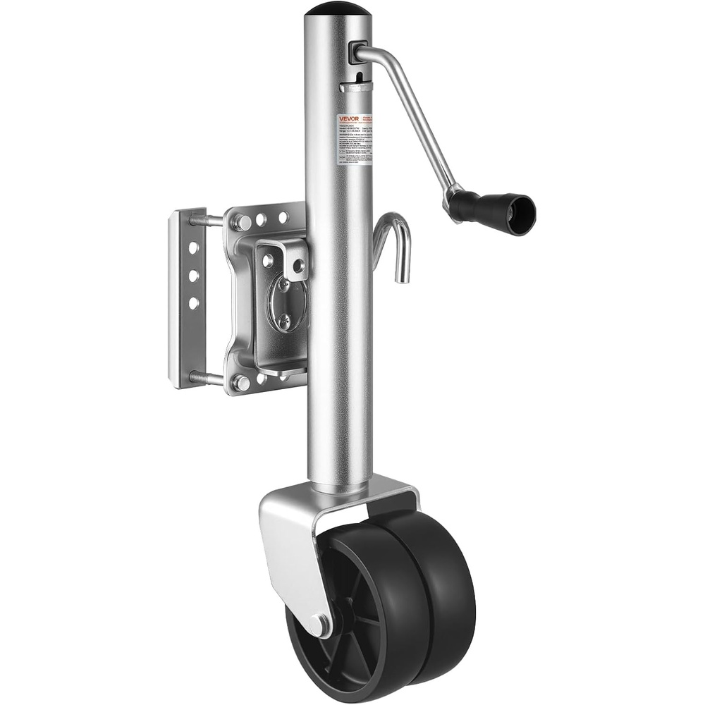 image:imageVEVOR Trailer Jack with Wheel 2000 lbs Load Capacity Heavy Duty Swivel Boat Trailer Jack with PP Dual Wheel amp Ergonomic Handle 1527 Inch Lift Range Fit for RVs Boats and Utility Trailers1500lbs Upgraded 12inch Lift