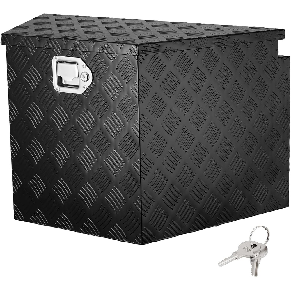 image:imageVEVOR Trailer Tongue Box Heavy Duty Trailer Tongue Tool Box Storage Organizer with Lock amp Keys Utility Tool Chest for Pickup Truck Bed RV SUV OffRoad Vehicle Aluminum 33 x 19 x 18 Black29 Black