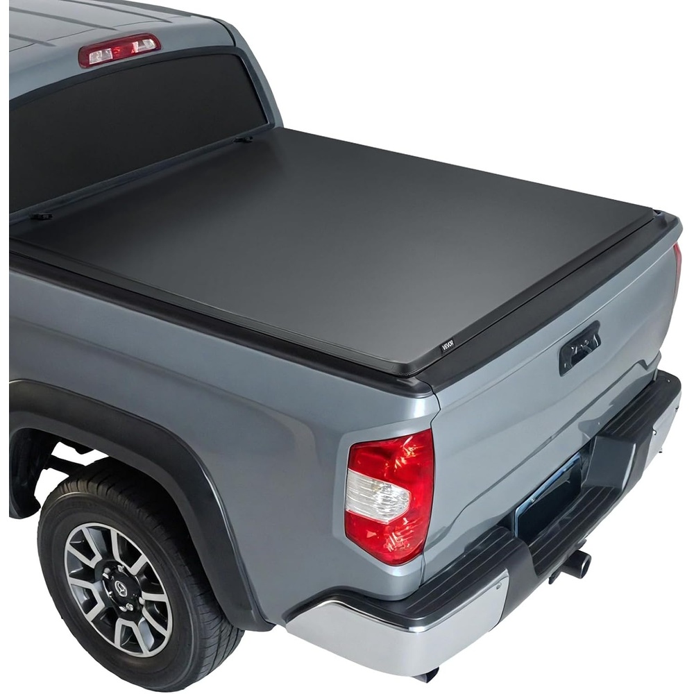 image:imageVEVOR TriFold Truck Bed Tonneau Cover Compatible with 20192024 Chevy Silverado GMC Sierra 1500 NOT FIT 1924 Classic 58 Bed Fit 58 x 53 70 x 633 Inside Bed 400 lbs Capacity Black5859ft