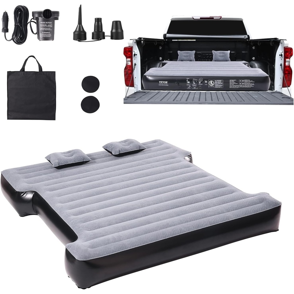 image:imageVEVOR Truck Bed Air Mattress for 5558 ft Full Size Short Truck Beds Inflatable Air Mattress Bed with 12V Air Pump 2 Pillows Carry Bag for Silverado RAM F Series Sierra Titan Tundra5558 ft