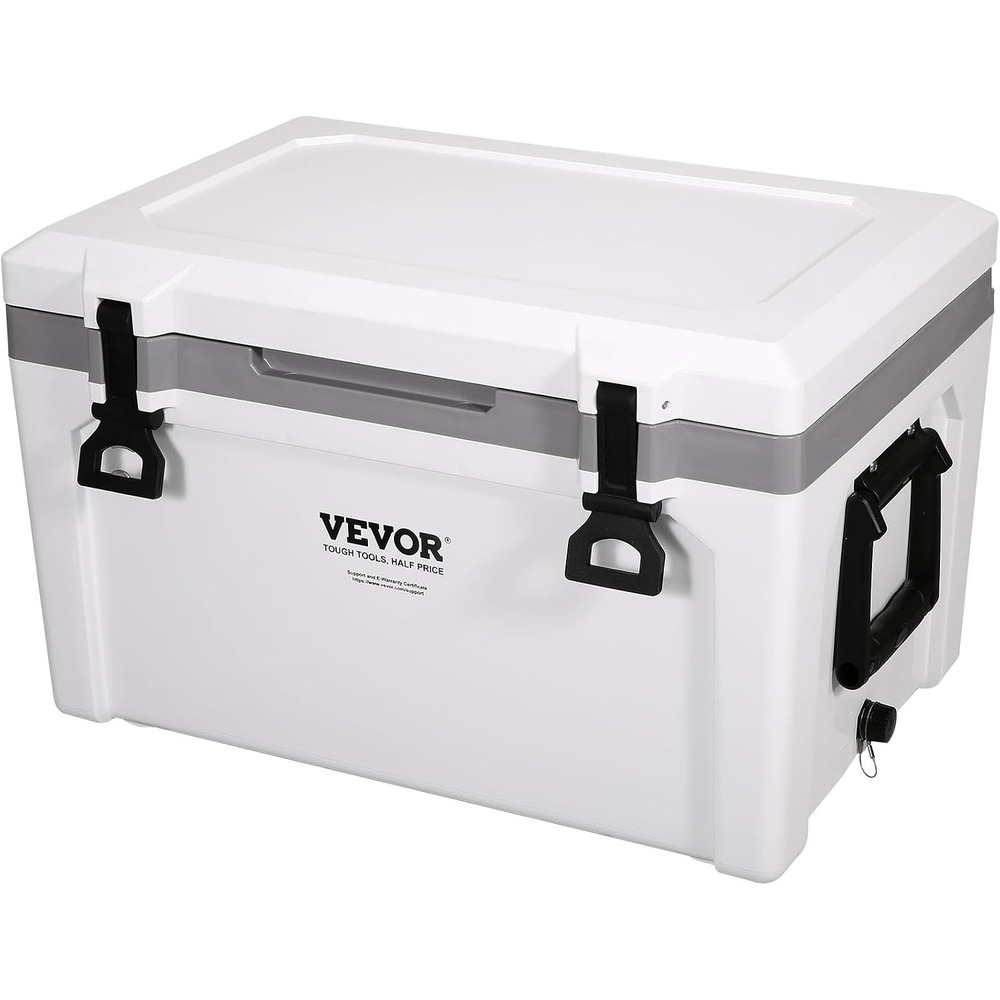 image:imageVEVOR UltraLight Hard Cooler Ice Retention Cooler with Heavy Duty Handle Ice Chest Lunch Box for Camping Travel Outdoor Keeps Cool for up to 6 Days 30 Lighter Than Rotomolded Coolers52 QT without wheels