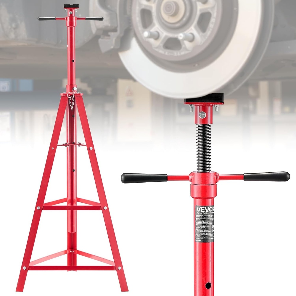 image:imageVEVOR Under Hoist Tripod Stand 2 Ton 4409 lbs Capacity High Lift Jack Stand Reach Underhoist Support Lifting from 4724 to 8465 4Level Adjustable Height Heavy Duty Carbon Steel for Car Lift