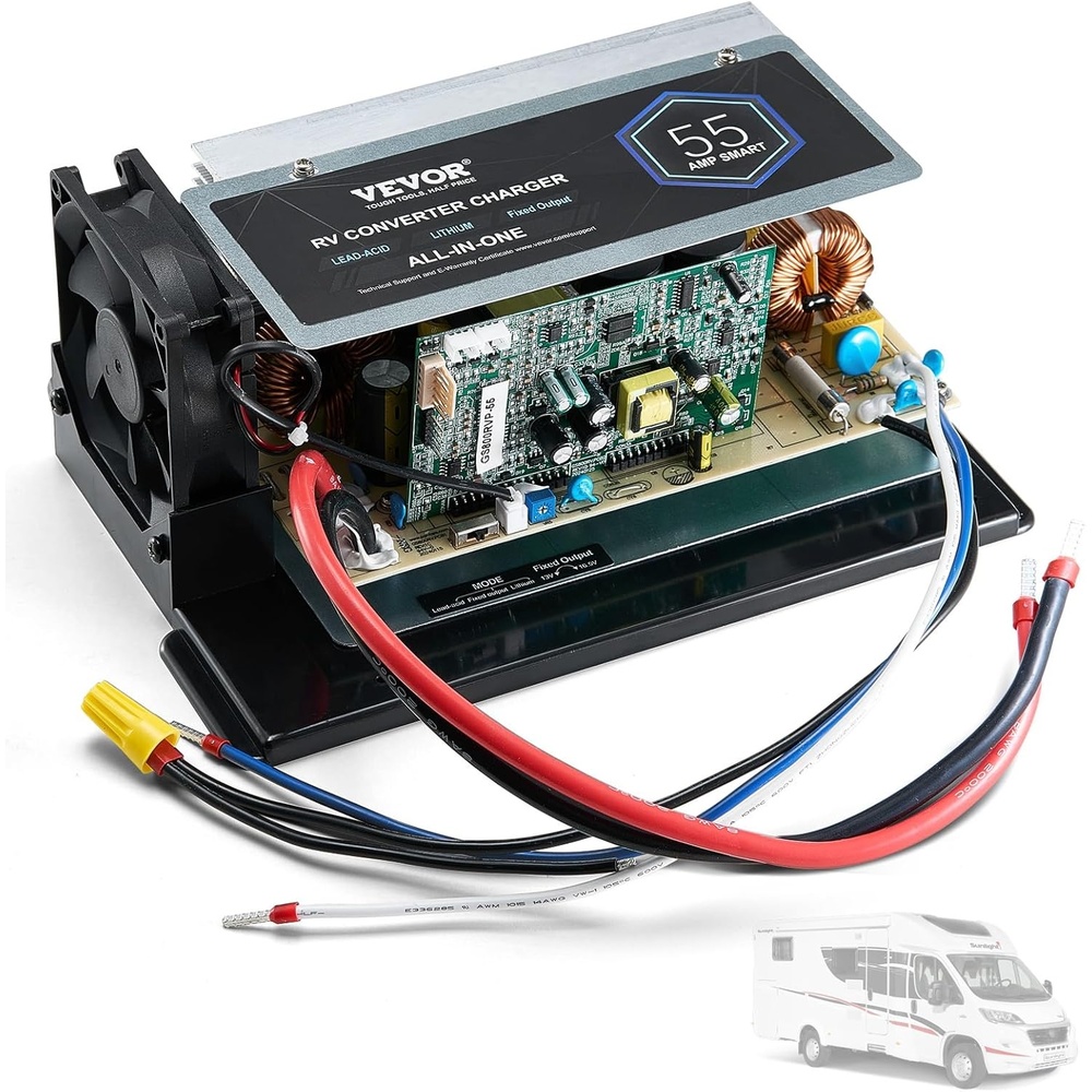 image:imageVEVOR WF8955ADMBA Main Board Assembly 55 Amp ThreeStage RV Power Converter Replacement Unit Compatible with Lithium Lead Acid Battery Fit for WF8955 Parallax 7145 amp 7145 Series ConvertersBlack