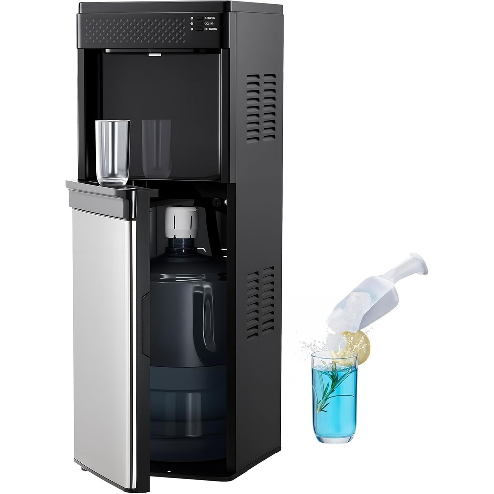 image:imageVEVOR Water Dispenser with Ice Maker 3in1 Countertop Water Dispenser 35 LBS24H 12 Cubes7 Min Fast Ice Making with 4 LBS Storage BulletCrushed ICES amp ColdWater for Home Kitchen Party33 LBS24HFloorStanding