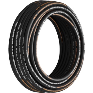 Bulk Coiled Rubber Hydraulic Hose – 3/4″ x 50 ft, 3120 PSI, 2-Wire Braid, -20C to 140C(3/8 inch x 100 ft)
