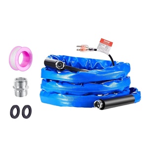 VEVOR 100ft Heated Water Hose for RV, Heated Drinking Water Hose with Corrugated Cover Antifreeze to -45°F, Automatic Self-regulating, 5/8″ I.D. with 3/4″ GHT Adapter, Lead and BPA Free(15FT)