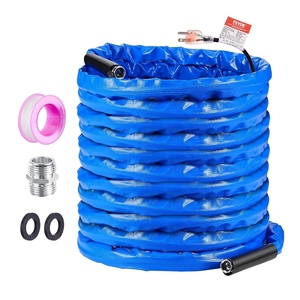 VEVOR 100ft Heated Water Hose for RV, Heated Drinking Water Hose with Corrugated Cover Antifreeze to -45°F, Automatic Self-regulating, 5/8″ I.D. with 3/4″ GHT Adapter, Lead and BPA Free(100FT)
