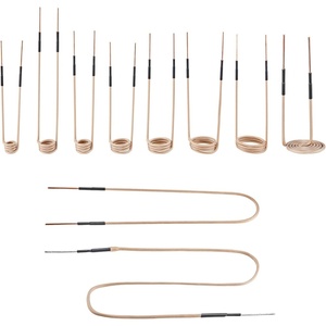 VEVOR 10PCS Magnetic Induction Heater Coil, Induction Heating Coil Accessories Kit with Flexibility and Long Lifespan, for Removing Rusty Bolts and Nuts, 8 Coils + 1 U-Shaped + 1 Free Forming(golden yellow)